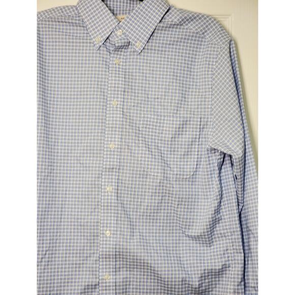 Jos. A. Bank Traveler Men’s Dress Shirt Size 16 32/33 | Blue Check Pattern 100% - Picture 11 of 11